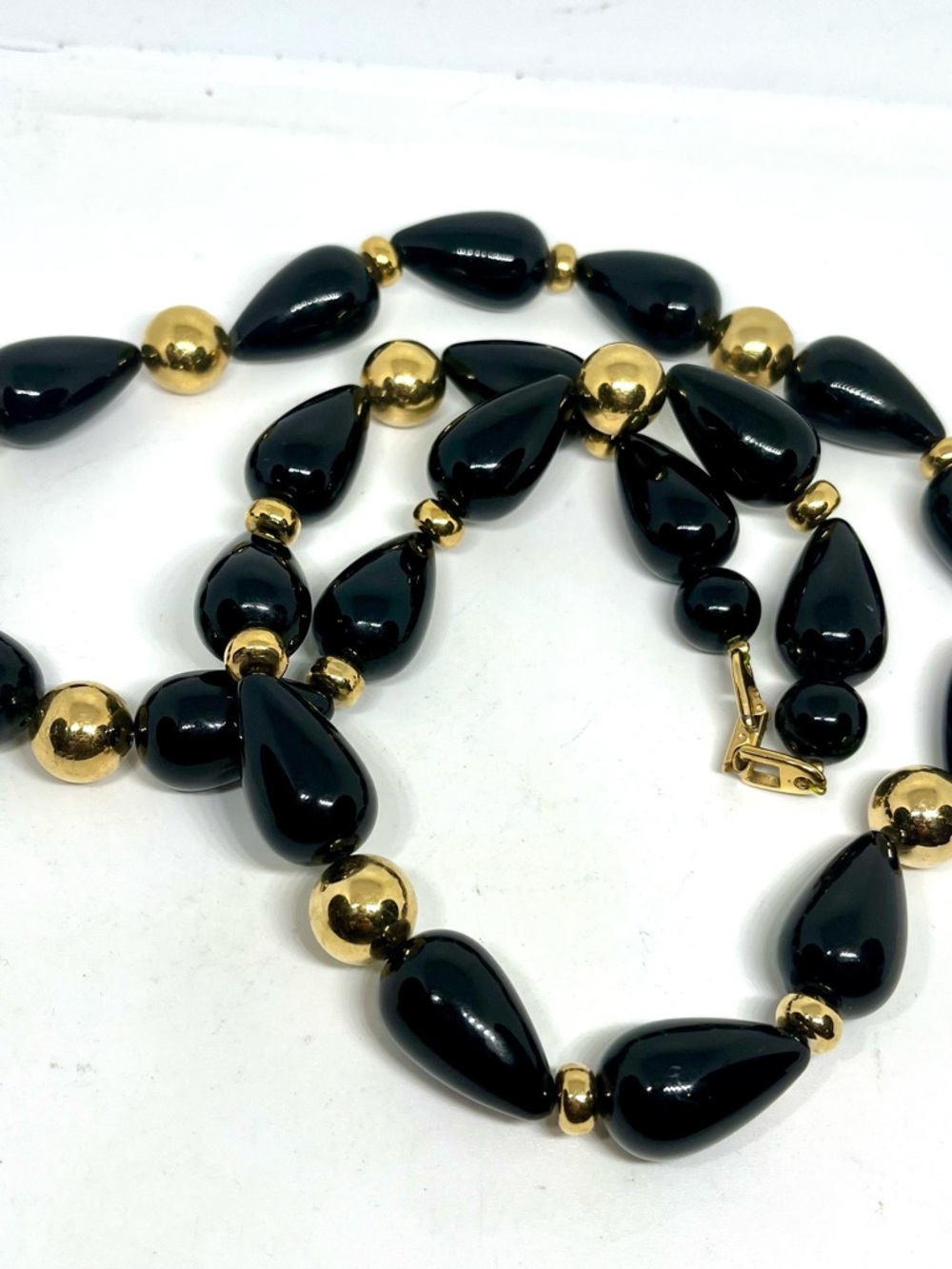 Vintage 70s Napier Black & Gold Necklace - Picture 2 of 2